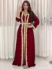 Robe de fête musulmane en deux pièces pour femmes, Abaya Eid, Jalabiya, Robe longue, Caftan, Vestidos, Dubaï, Ramadan, style Maroc et Arabie Saoudite