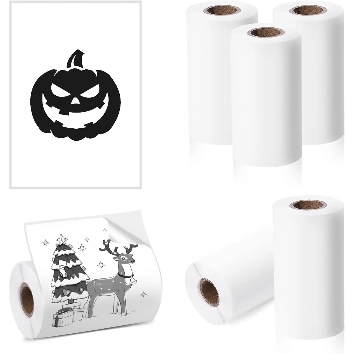 Thermal Printer Adhesive Photo Paper Label White Paper For Print Camera For office DIY Scrapbook Gifts Christmas Halloween 57x30