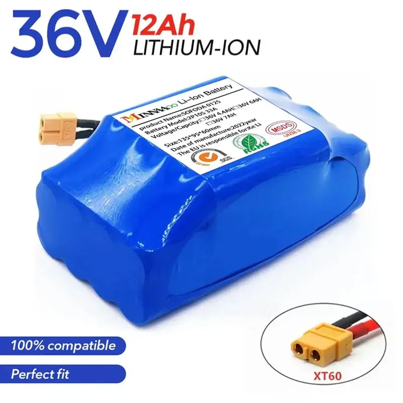 

Original 36V Battery Pack 12Ah 7Ah 4.4A Rechargeable Lithium Ion Battery for Electric Self Balancing Scooter HoverBoard Unicycle
