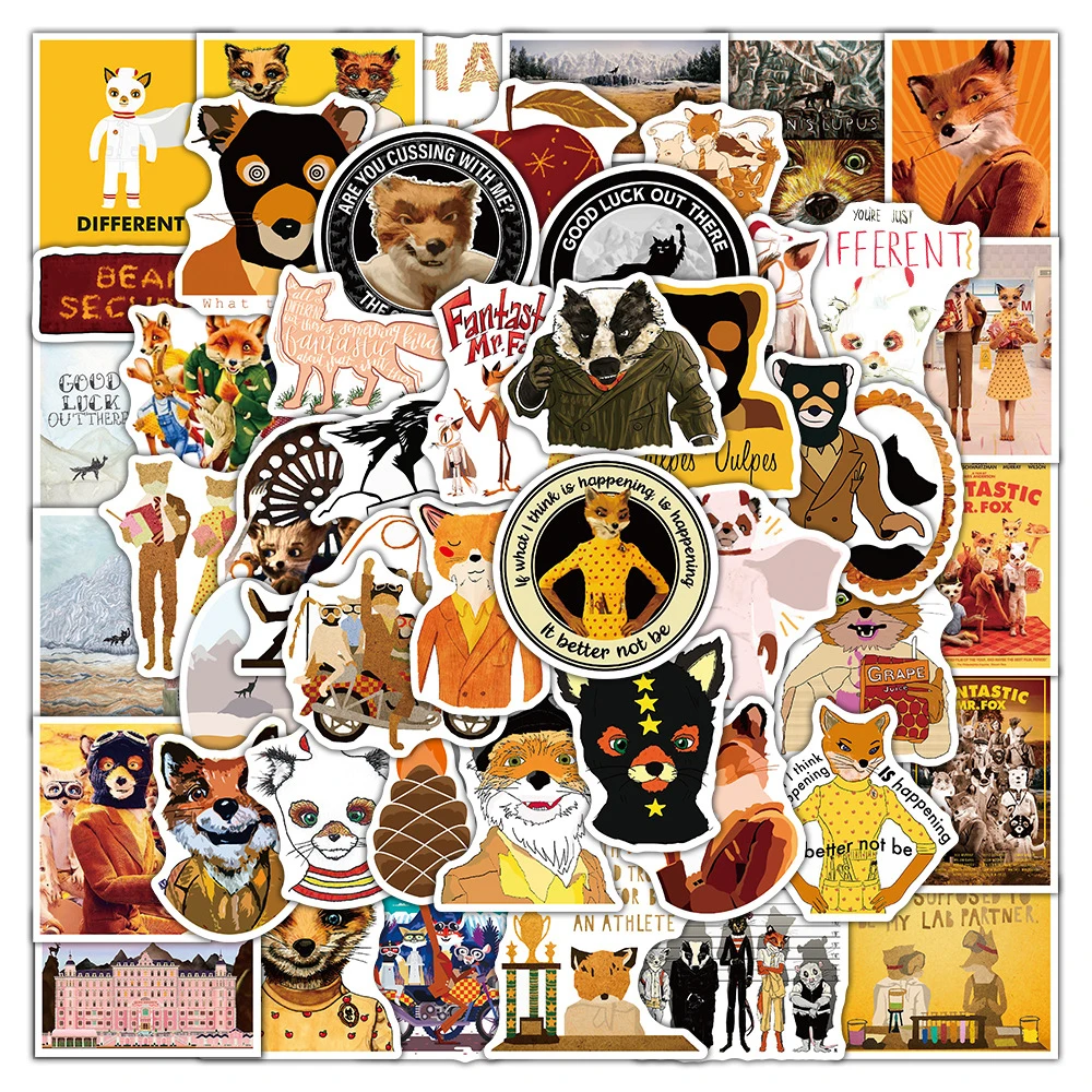 

10/30/50PCS Anime Movie The Fantastic Mr Fox Stickers Decals Skateboard Guitar Laptop Motorcycle Bike Waterproof Sticker Kid Toy