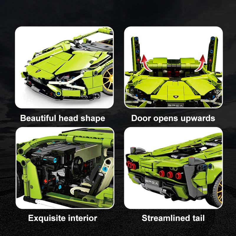 Racing Car Building Blocks Technical Sport Car Model Puzzle Toys for Kid Adult