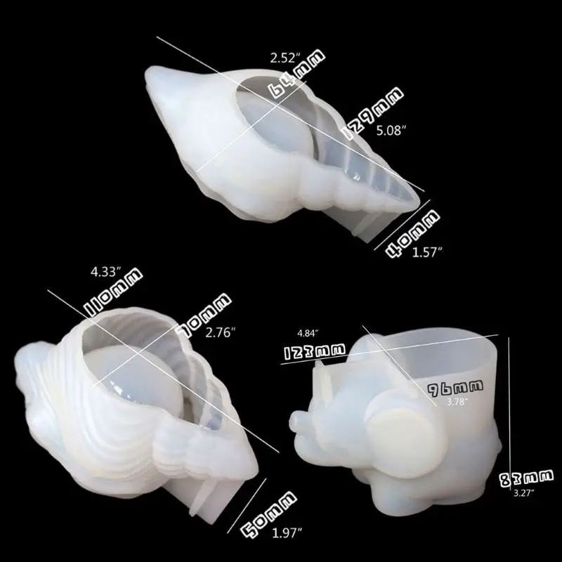 3 Pieces Make Up Egg Stand Resin Mould Novelty Conch Elephant Rack Silicone Mold DIY Art Craft Tool Drop shipping