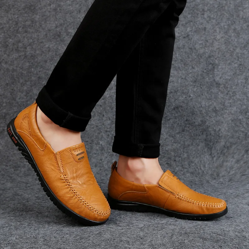 Men's Comfortable Soft Sole Slip-on Loafers Versatile Casual Business Formal Leather Shoes leather shoes