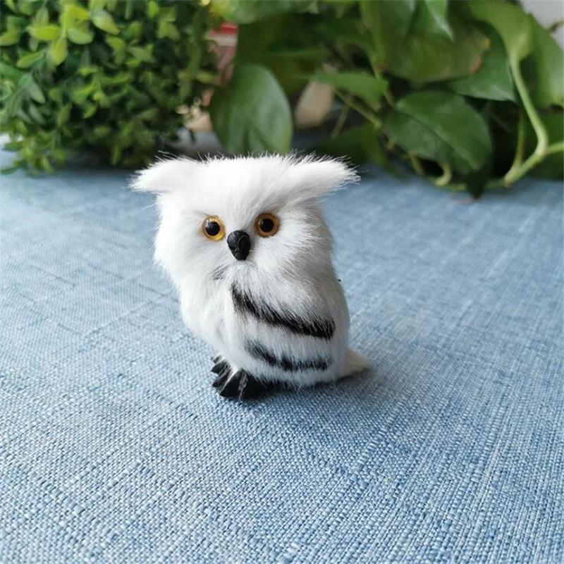 Owl Exquisite Miniature Ornament Cute Furry Christmas Bird For Home Decor Gift 5*4.5*7Cm ornament crafts miniature ornament