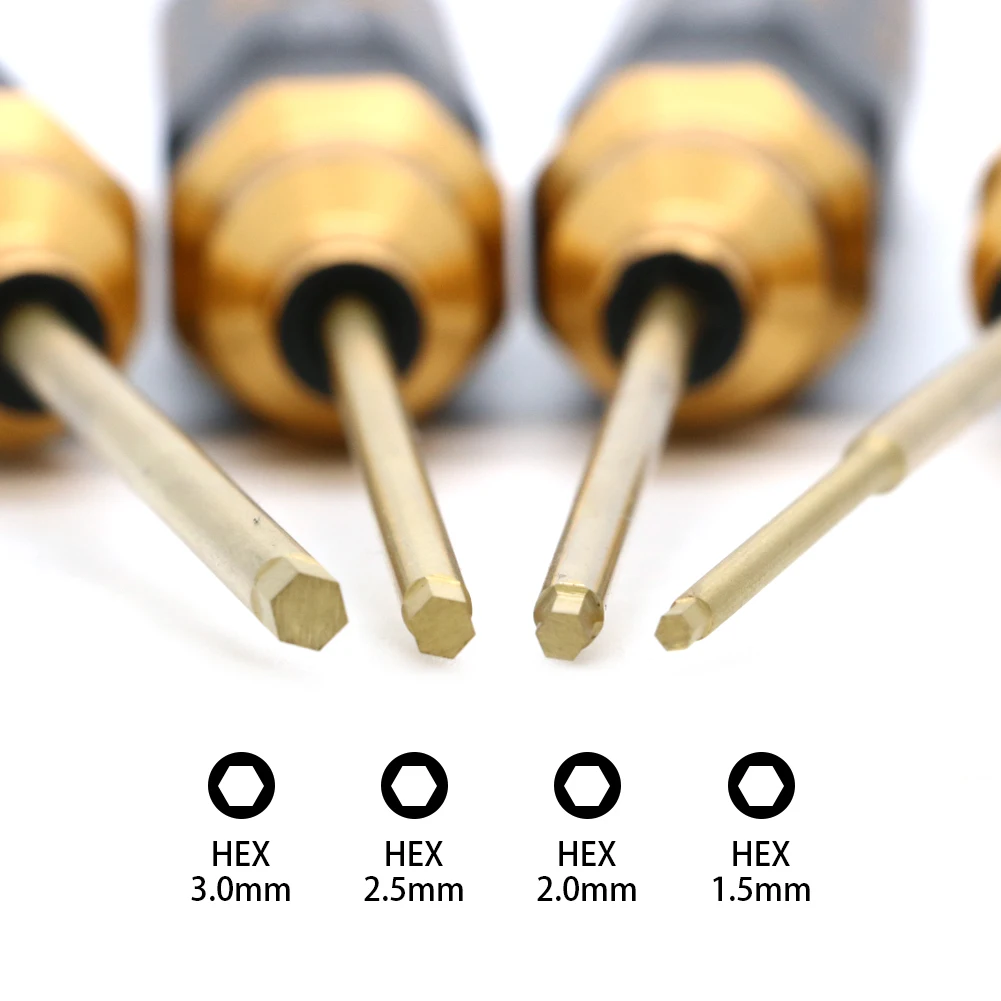 4pcs 1.5mm 2.0mm 2.5mm 3.0mm Hex Screw Driver Screwdriver Set Hexagon Tool Kit For FPV Drone Heli Airplanes Cars Boat RC Parts 4