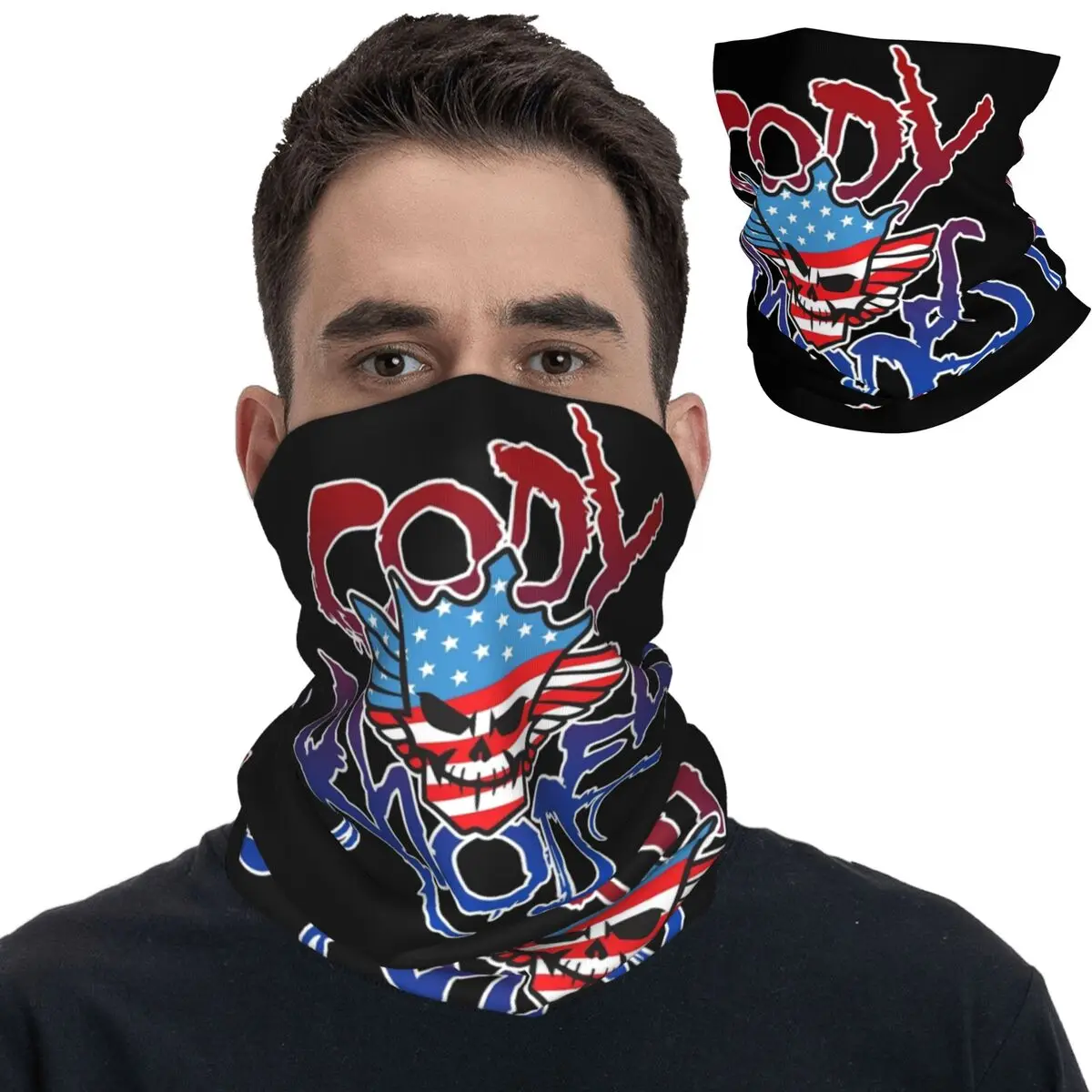 

Cody Rhodes Bandana Neck Gaiter Printed American Nightmare Logo Balaclavas Wrap Scarf Multi-use Headwear Riding Unisex Adult