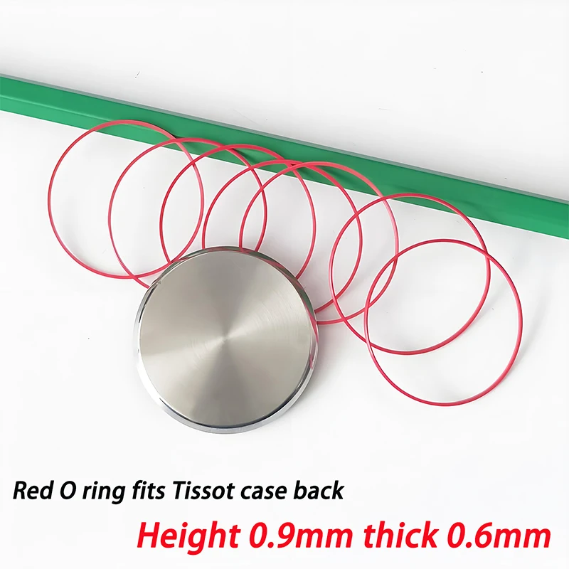 Set of Red Gasket O-Rings (25-42MM) for Watch Case Bottom Cover