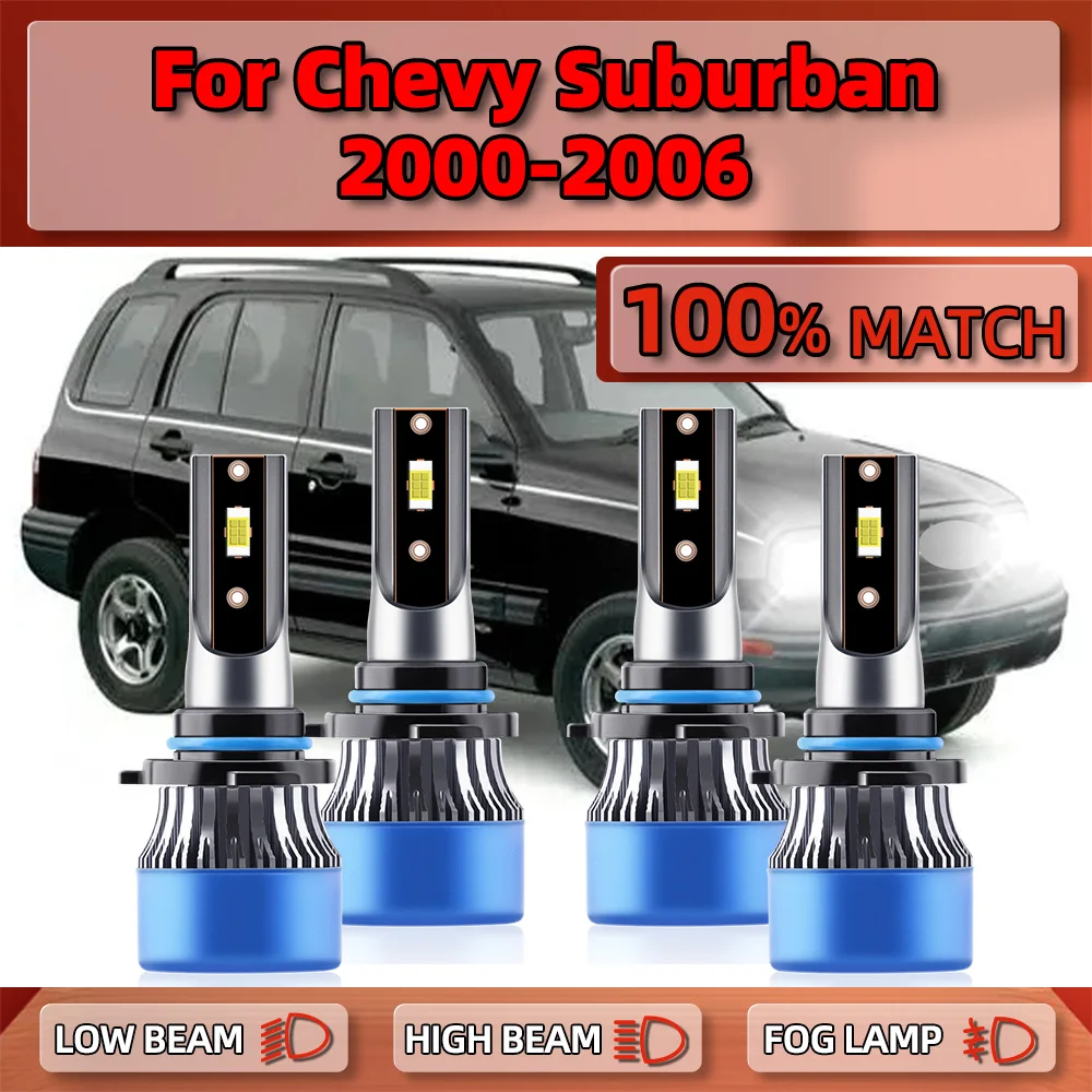 

40000LM LED Car Headlight 9005 HB3 9006 HB4 Car Lights 12V 6000K Auto Headlamp Bulbs For Chevy Suburban 2000-2003 2004 2005 2006