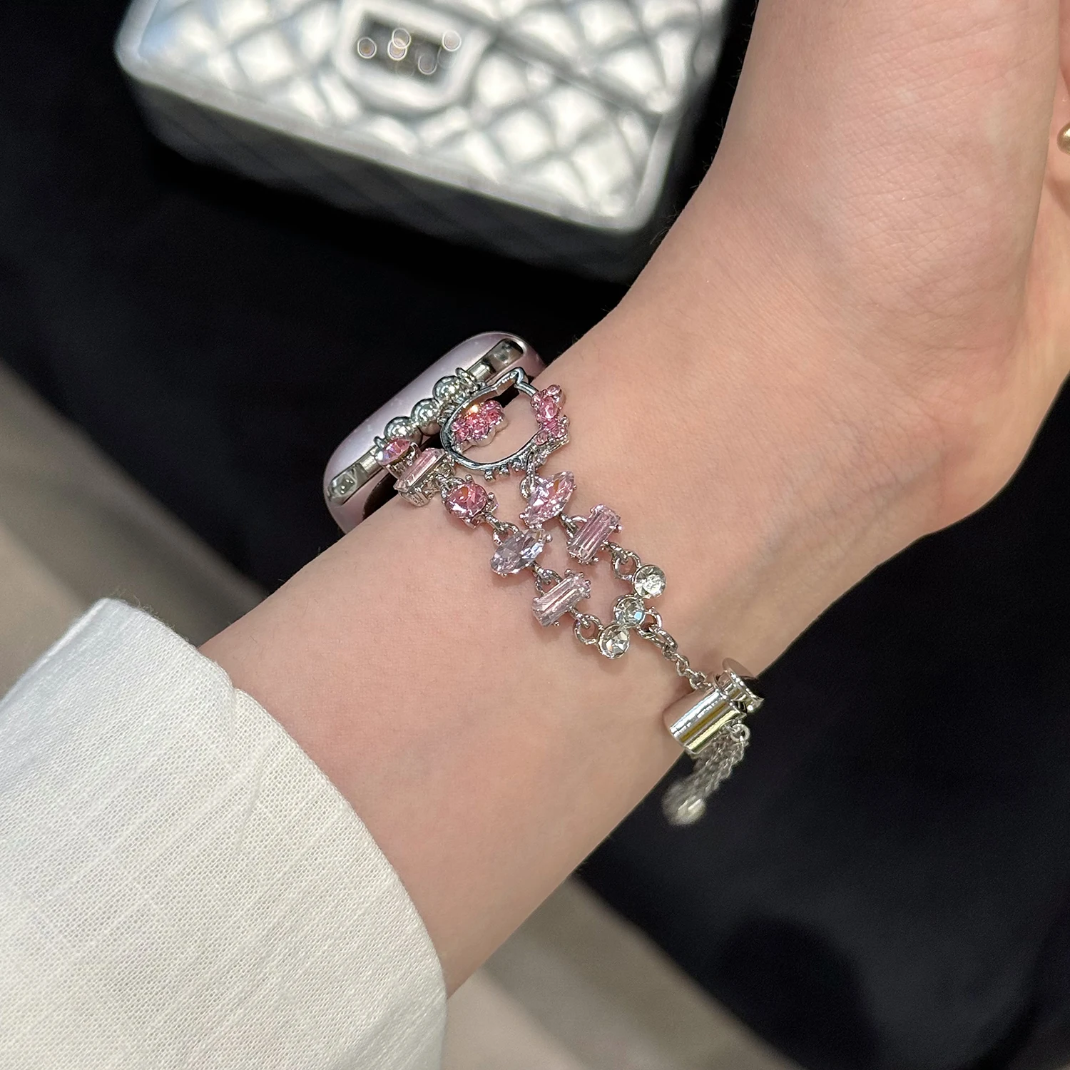 Sparkling Double-Row Diamond Chain Strap