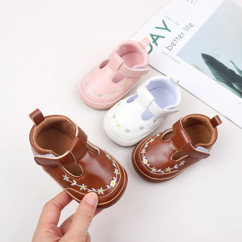 Spring and Autumn Baby Girl Boy Fashion Floral Design Casual Shoes TPR Sole Anti Slip Breathable Baby Shoes First Walker BMB4001 2