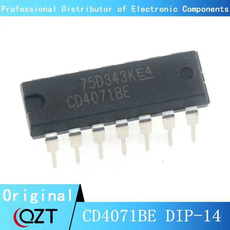 10pcs/lot CD4071BE DIP CD4071 CD4071B 4071BE DIP-14 chip New spot 10pcs new cd4071be 4071be four two input terminals or doors logic chip straight in dip 14 cd4071be integrated circuit