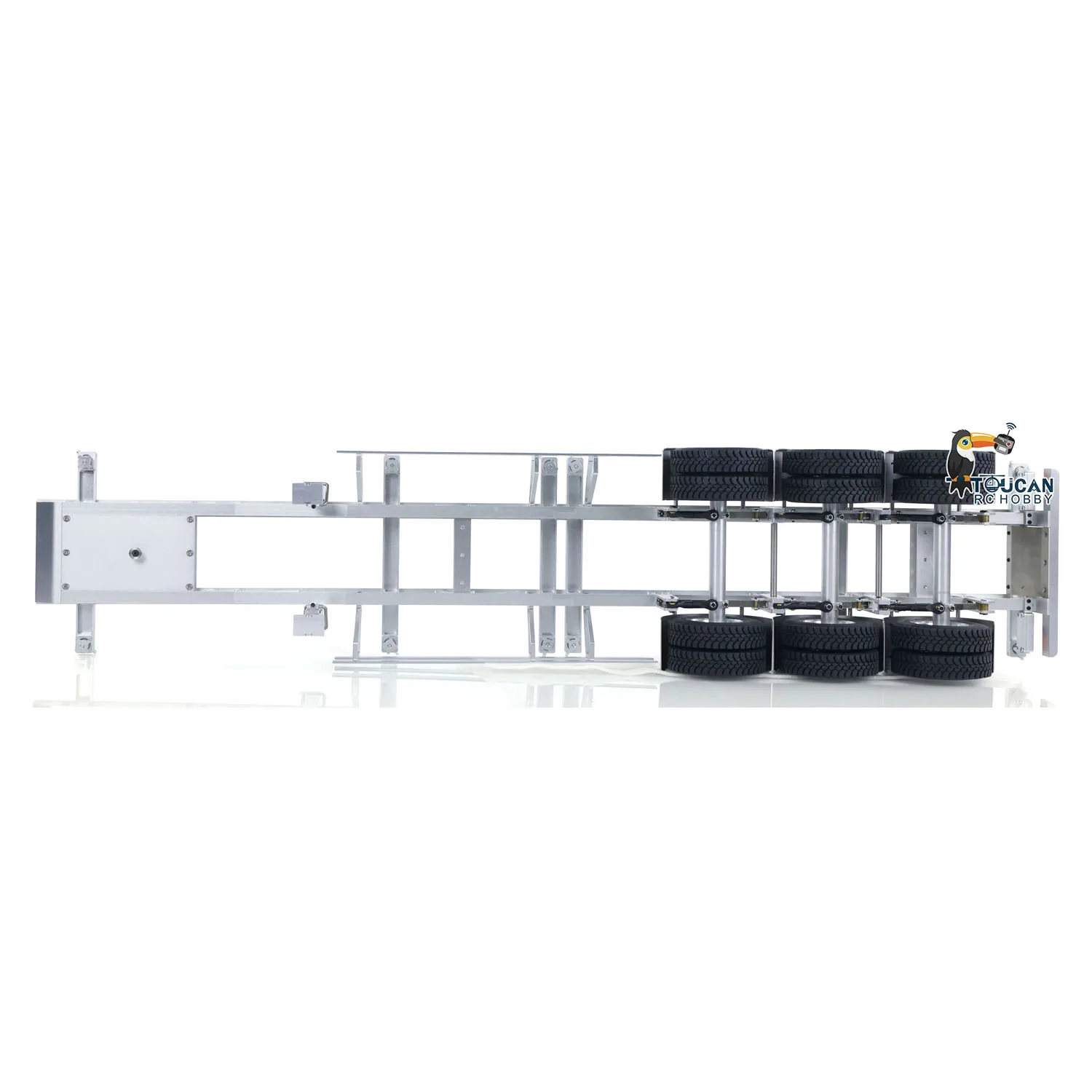 1/14 RC Metal Frame Trailer 3-axle Trailers for Remote Control Tractor Truck Dumper Tipper Car DIY Mode 40 Feet Container Toy 5