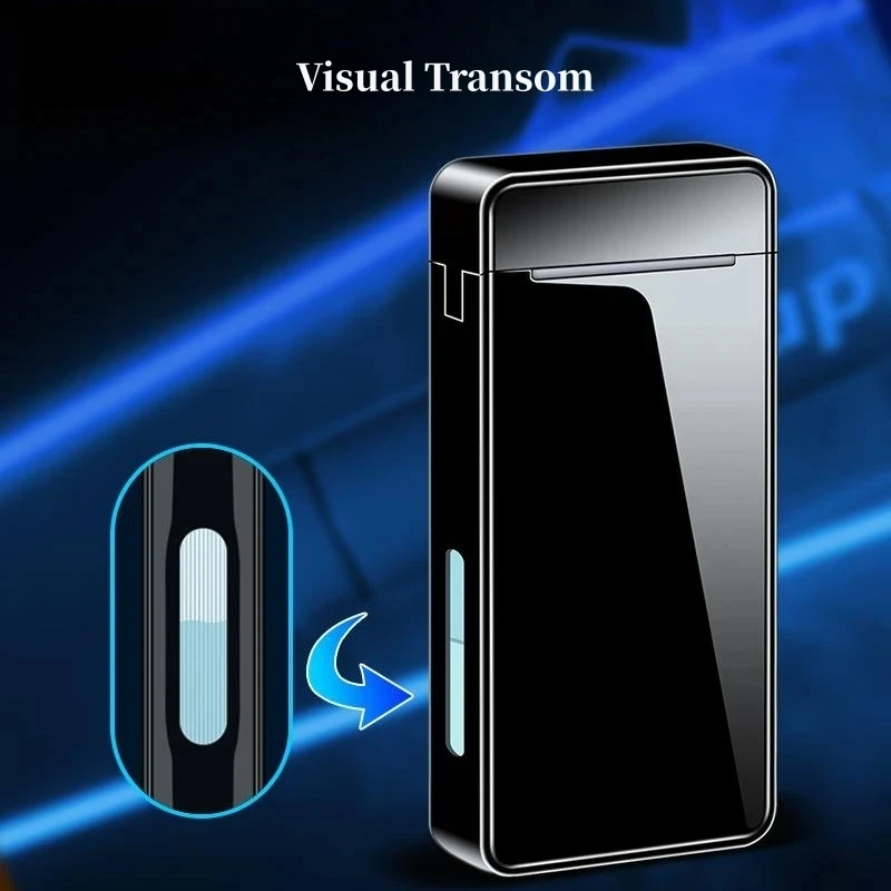 Triple Flame Electric Pulse Plasma Dual Arc USB Lighter Metal Gas and Electric Lighter LED Screen Display Men's Gift