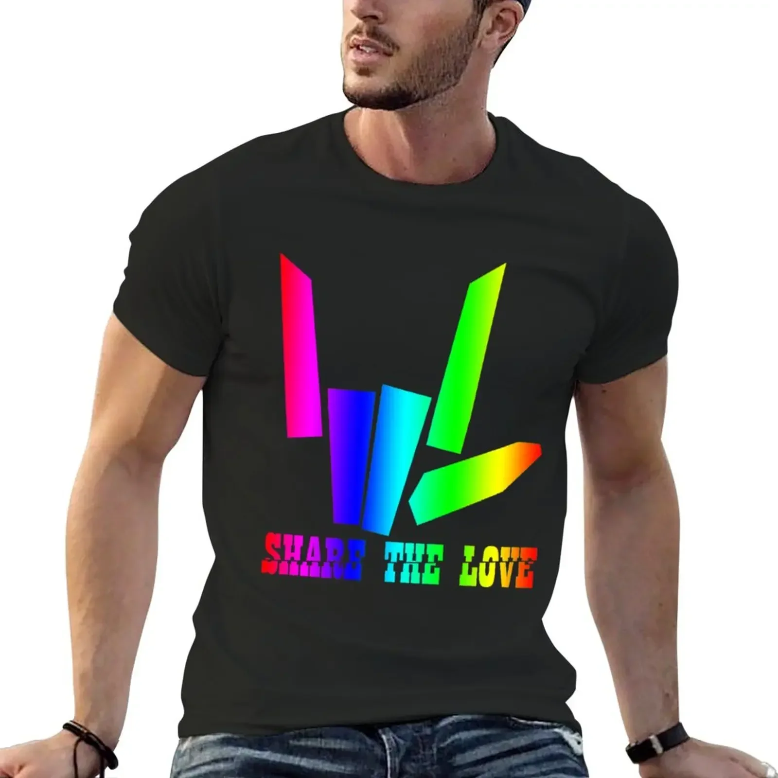 

Share The Love T-Shirt oversizeds summer tops vintage workout shirts for men