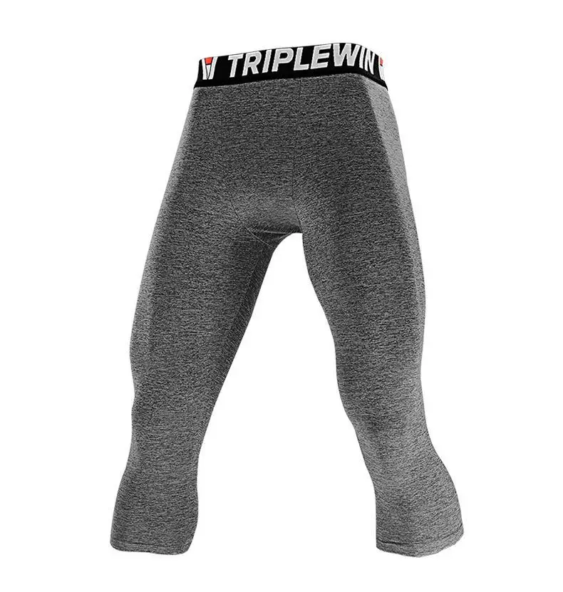 Men Women Summer Capri Running Tights GYM 3/4 Pants Male Basketball Football Soccer Fitness Exercise Sport Cropped Leggings 02