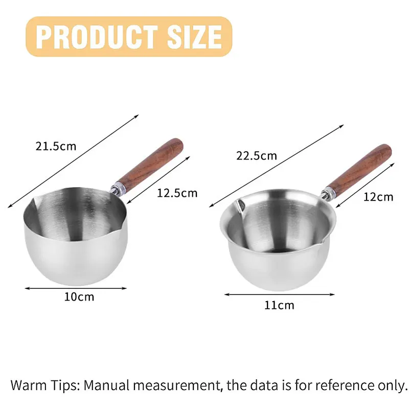 Milk Pan Stainless Steel Milk Pot with Double Sided Pouring Lips Household Saucepan, Size: 20X5CM