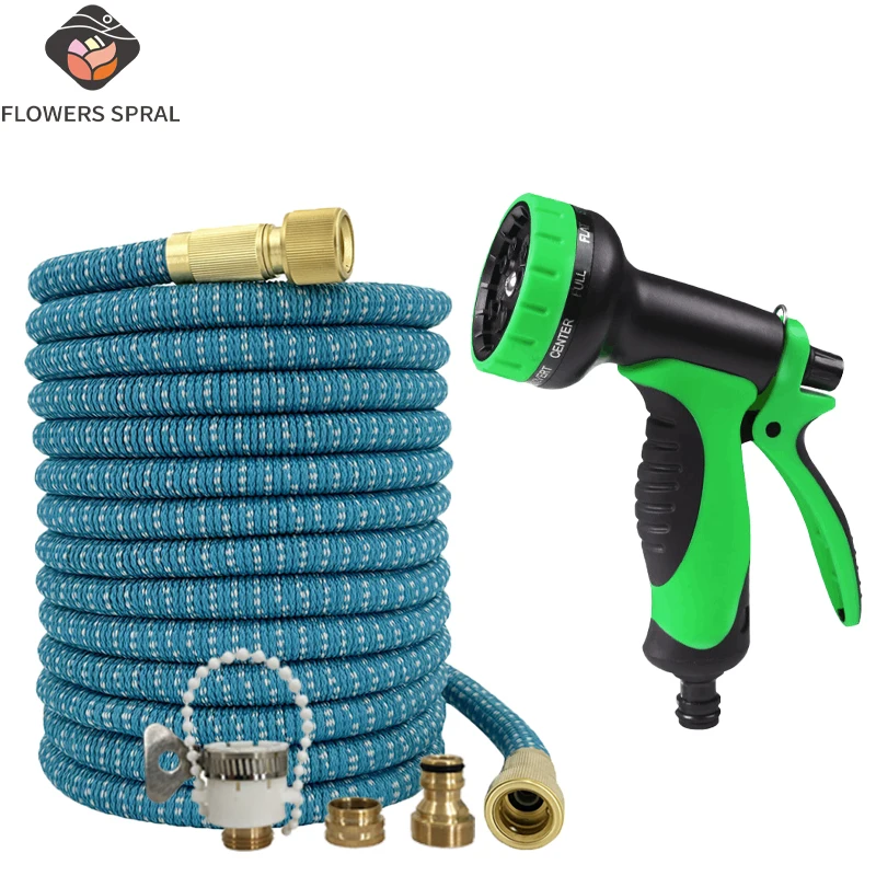 125FT Garden Magic Hose Outdoor Expandable Hose With 10 Function Car Wash Water Gun, Garden Irrigation And Cleaning Tool
