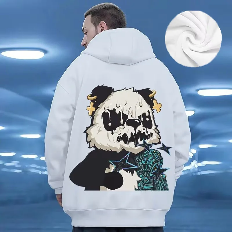 Hooded Sweater Men's Trendy Brand Large Size M-8XL Men's Autumn And Winter Style Plush And Thick Fat Hip-hop Pullover Jacket