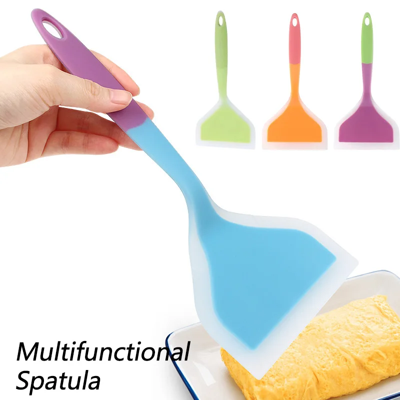 Silicone Pancakes Shovel Non-stick Pan Special Spatula Heat-resistant Wide Spatula for Eggs Fish Pancake Kitchen Fried Shovel silicone spatula