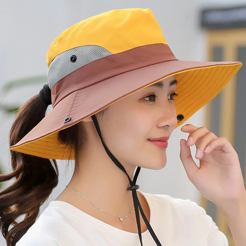 New Parent-child Fishing Hat Outdoor UV Protection UPF 50+ Sun Hat Bucket Women's Panama Summer Wide Brim Bob Hiking