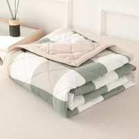 Quilt Washed Cotton Air Condition Thin Comforter Blanket Bedspread for Single Double Queen King Bed Coverlet Plaid Summer 5