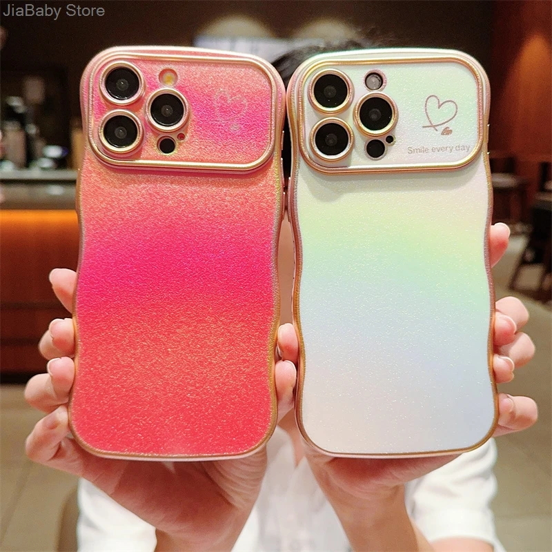 Coque de protection pour appareil photo en forme de cœur avec liquide pailleté de luxe pour iPhone 11 12 13 14 15 16 Plus Pro Max_voghion.com
