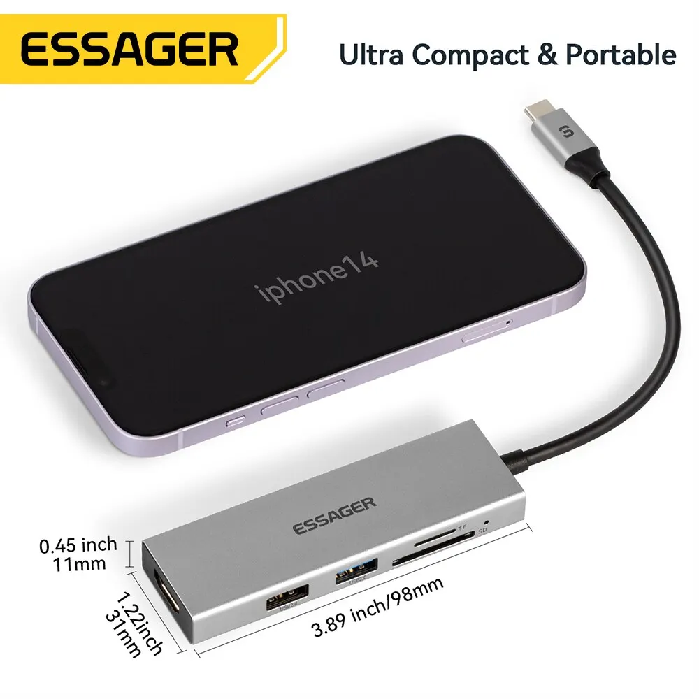 Type C Docking Station 5 in 1 USB C HUB HDMI-4K Docking Station Splitter For Macbook Adapter For Laptops USB 3.0 Type C usb hub converter usb hub adapter type c docking station docking station