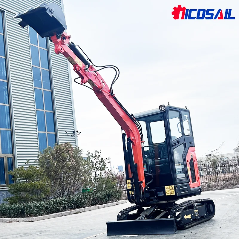 China 2,5 Tonnen 1,8 Mini-Bagger Kostenloser Versand Kundenspezifischer Multifunktions-Motorbagger Kleiner Raupenbagger für die Landwirtschaft und den Heimgebrauch