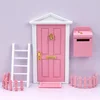 Miniature Wood Elf Door Tooth Fairy Door Mini House Accessories Pretend Play Toy Gift for Kids Furniture Simulation Miniatures 1