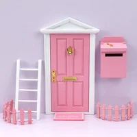 Miniature Wood Elf Door Tooth Fairy Door Mini House Accessories Pretend Play Toy Gift for Kids Furniture Simulation Miniatures 1