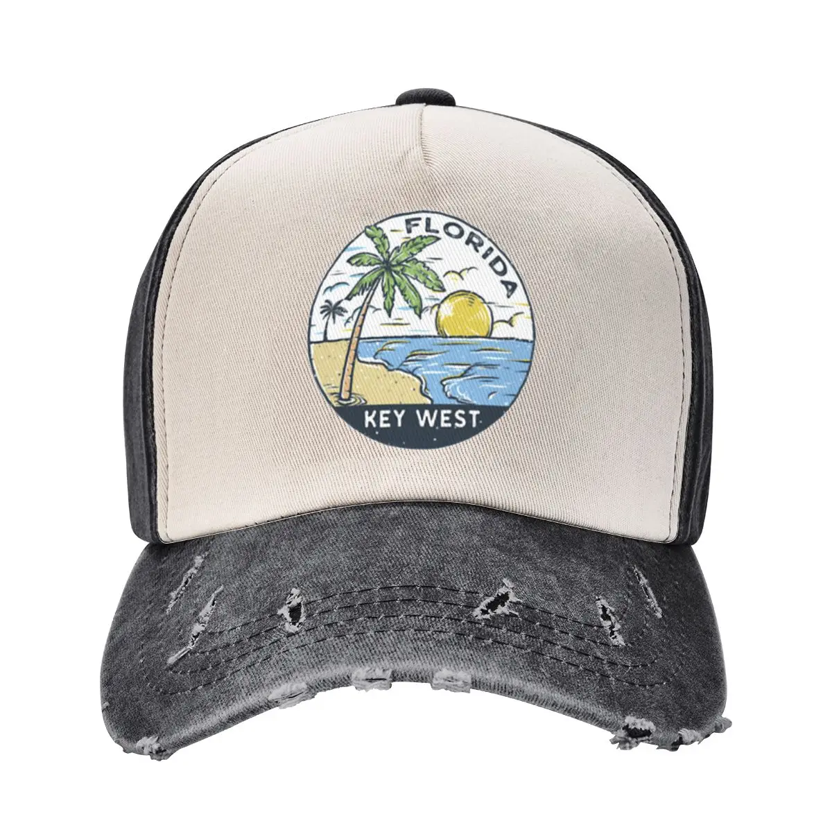 

Винтажный подарок от Key West Florida, крутая промытая бейсболка, Кепка