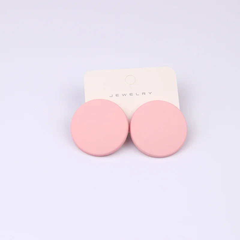 Acrylic Earrings New Korean Acrylic Pink Geometric Earrings for Women Cute Romantic Round Flower Heart Candy Color Fashion Jewelry Brincos