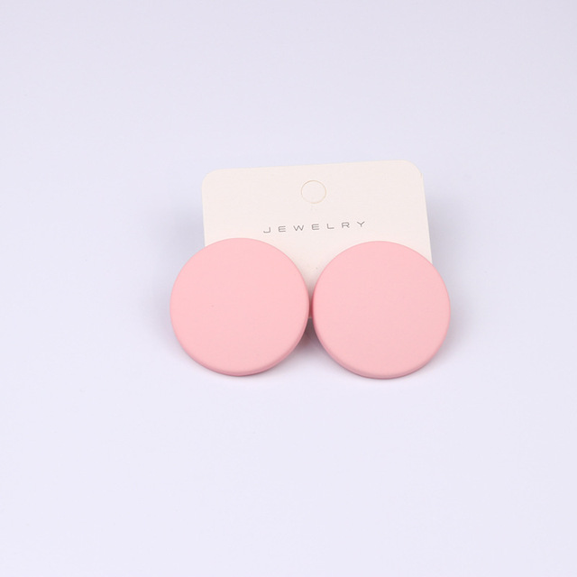 New Korean Acrylic Pink Geometric Earrings for Women Cute Romantic Round Flower Heart Candy Color Fashion Jewelry Brincos