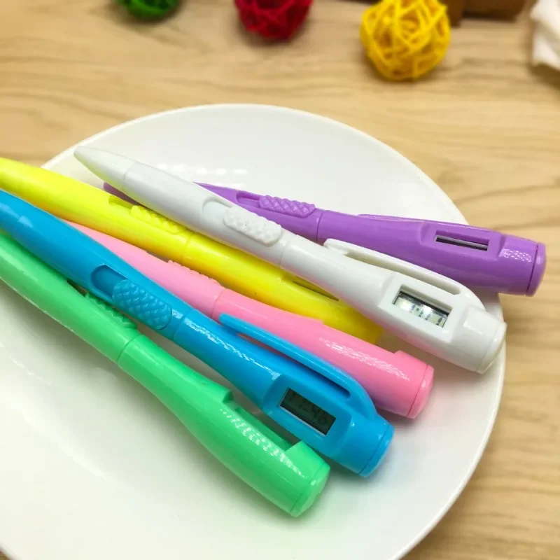 1 Pcs Creative Electronic Watch Ball For Office Clock Test School Students Supplies Blue Ballpoint Stationery Pens For Writing