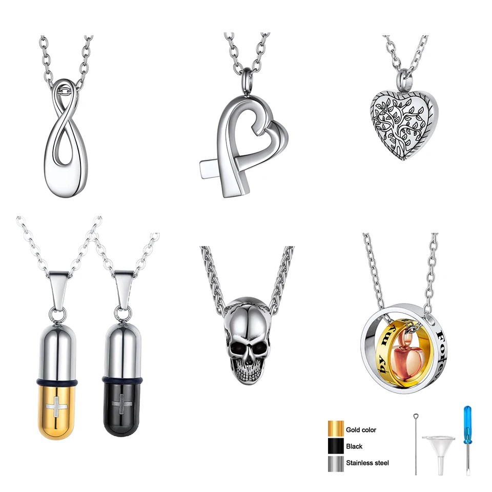 Collana Pendente In Acciaio Inossidabile Con Urna Per Cenere A Forma Di Mucca E Gatto Per Donna Acciaio Inossidabile