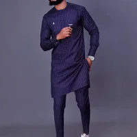 Men's luxury fashion casual black print two-piece set 2