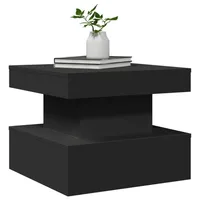 Table basse avec lumières noire 50x50x40 cm 6