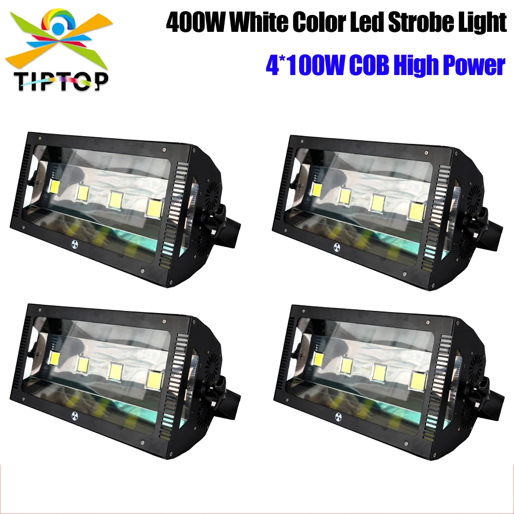 

TIPTOP Stage Light 4XLOT DMX 512 3IN/5PIN 400W Led Stage Strobe Light 4 Control Mode Stage Performances Wedding Bar Disco Light