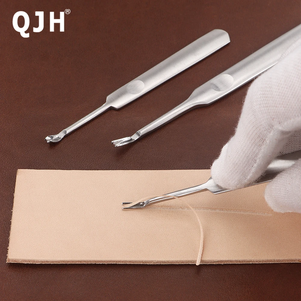 Leather Crafting Slot Tool Set 1Set Groover V & U Shape Gouge Edge Skiving Knife DIY Punch Tools