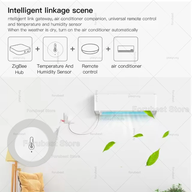Tuya Smart Zigbee Temperature And Humidity Sensor App Control Indoor Thermometer Monitor Home Automation Works With Alexa Google 5