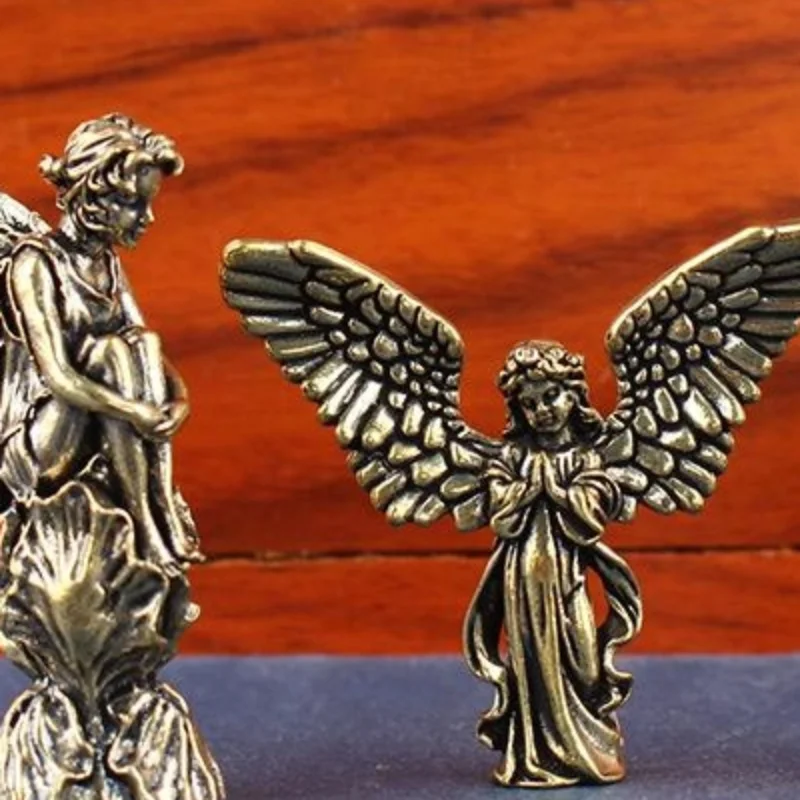 God Of Love Cupid Statue Small Ornaments Brass Guardian Angel Figurines Desktop Decorations Home Decor Accessories