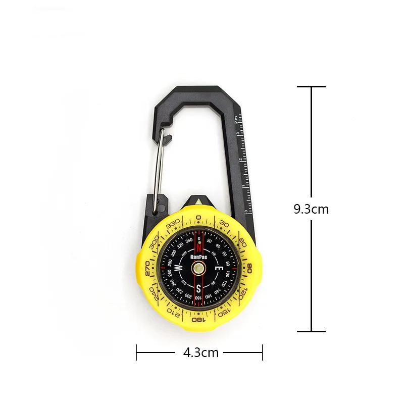 Kanpas Waterproof Carabiner Outdoor Compass with Luminous and 1-2-3system/Tourist Compass / Blue Compass