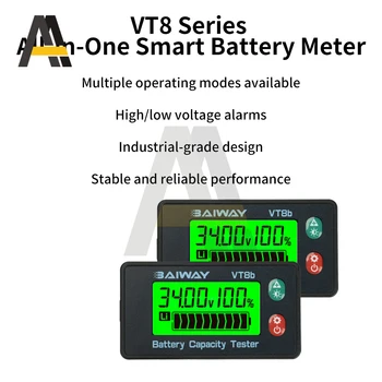 Tester di capacità della batteria digitale LCD DC 8-120V con display multiparametrico per batterie al litio per veicoli elettrici