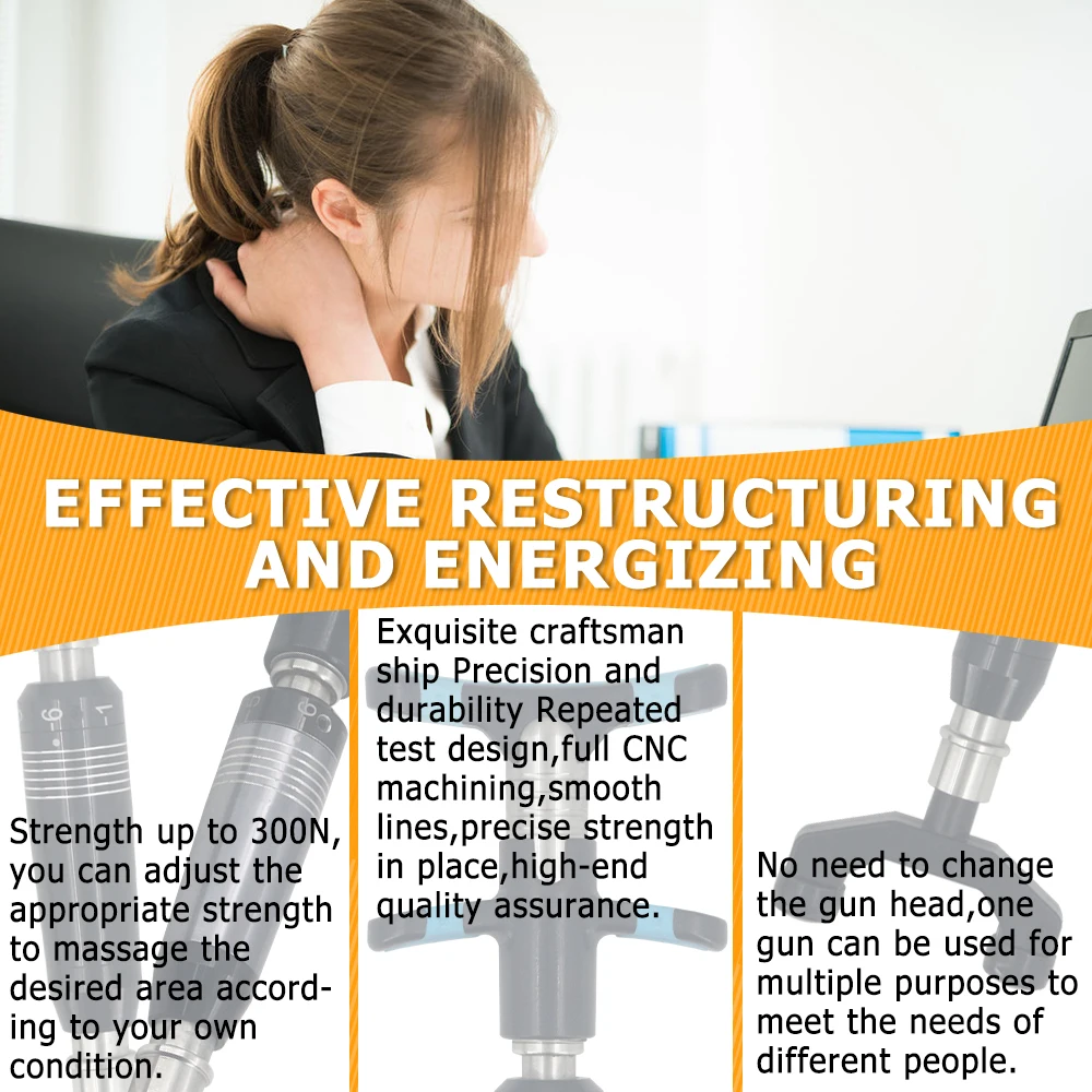 300N Chiropractic Adjusting Gun Spine Massage Tools Limb Pain Relief Therapy Correction Spinal 4Heads Manual Body Massager 2025