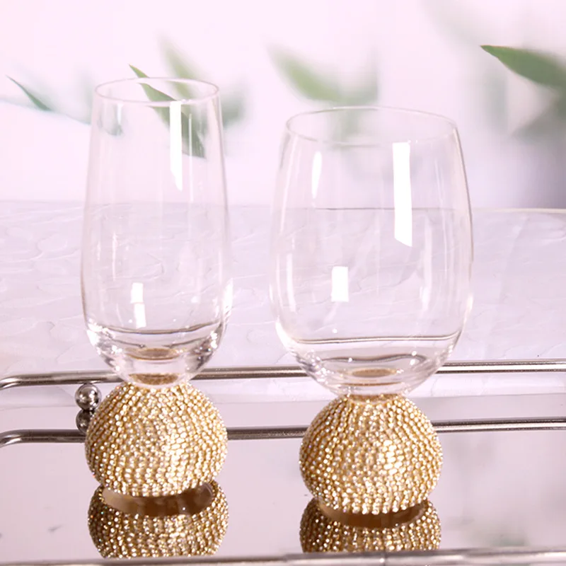 Fairy Style Diamond Fat Belly Cup Decoration, Wei Tuji Wine Glass, Diamond-Embedded Water Cup, Red Wine Glass, Cocktail Glass