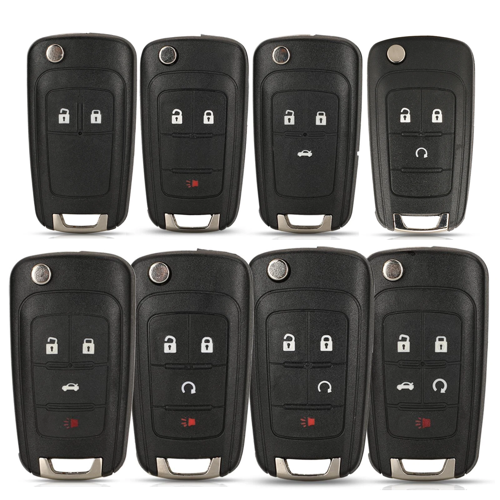 

jingyuqin 2/3/4/5 Buttons Flip Replacement Remote Car Key Shell Case For Chevrolet Cruze Epica Lova Camaro Impala Fit Opel Buick