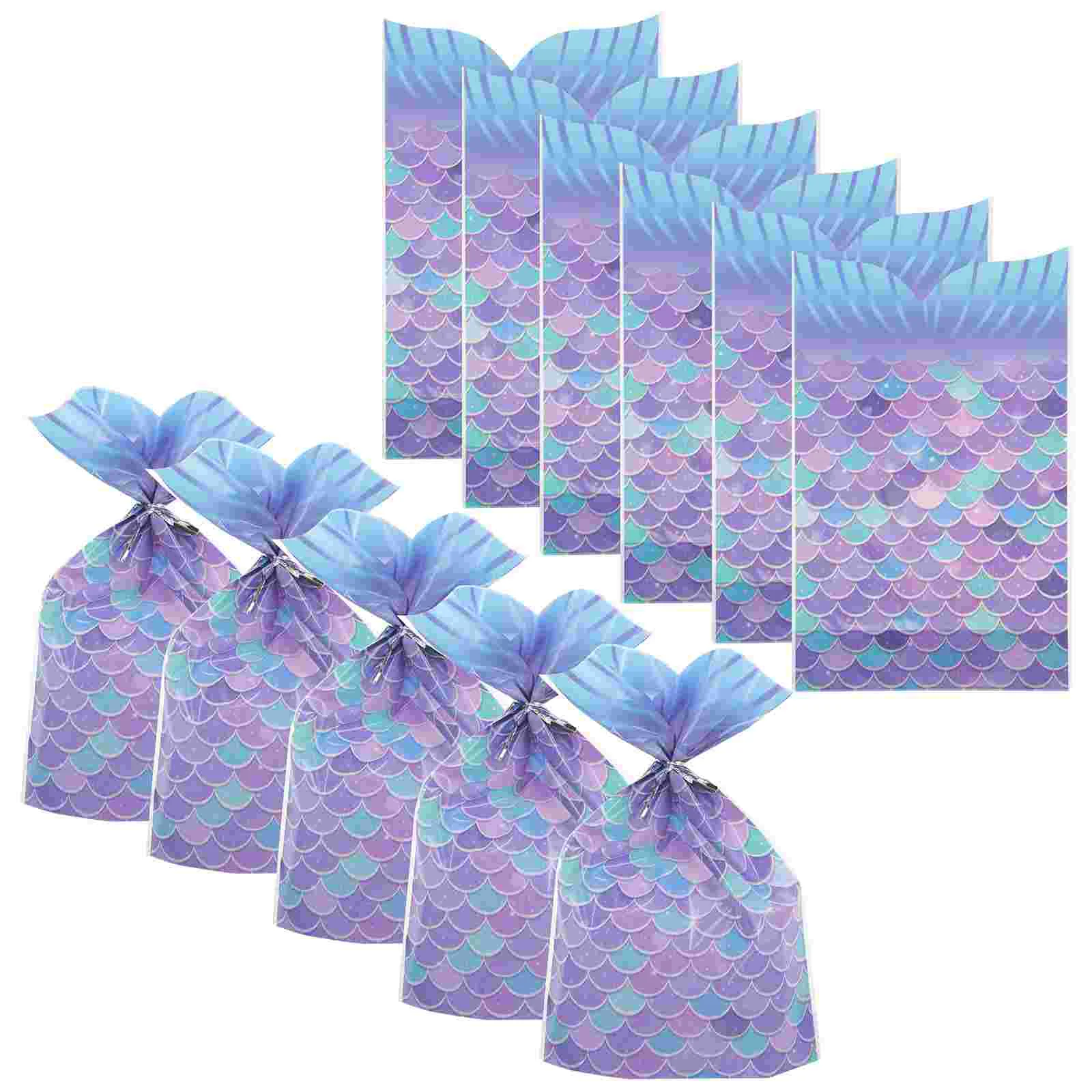

100Pcs Candy Packing Bags Sweet Storage Bags Mermaid Party Gift Bags Themed Party Candy Bags