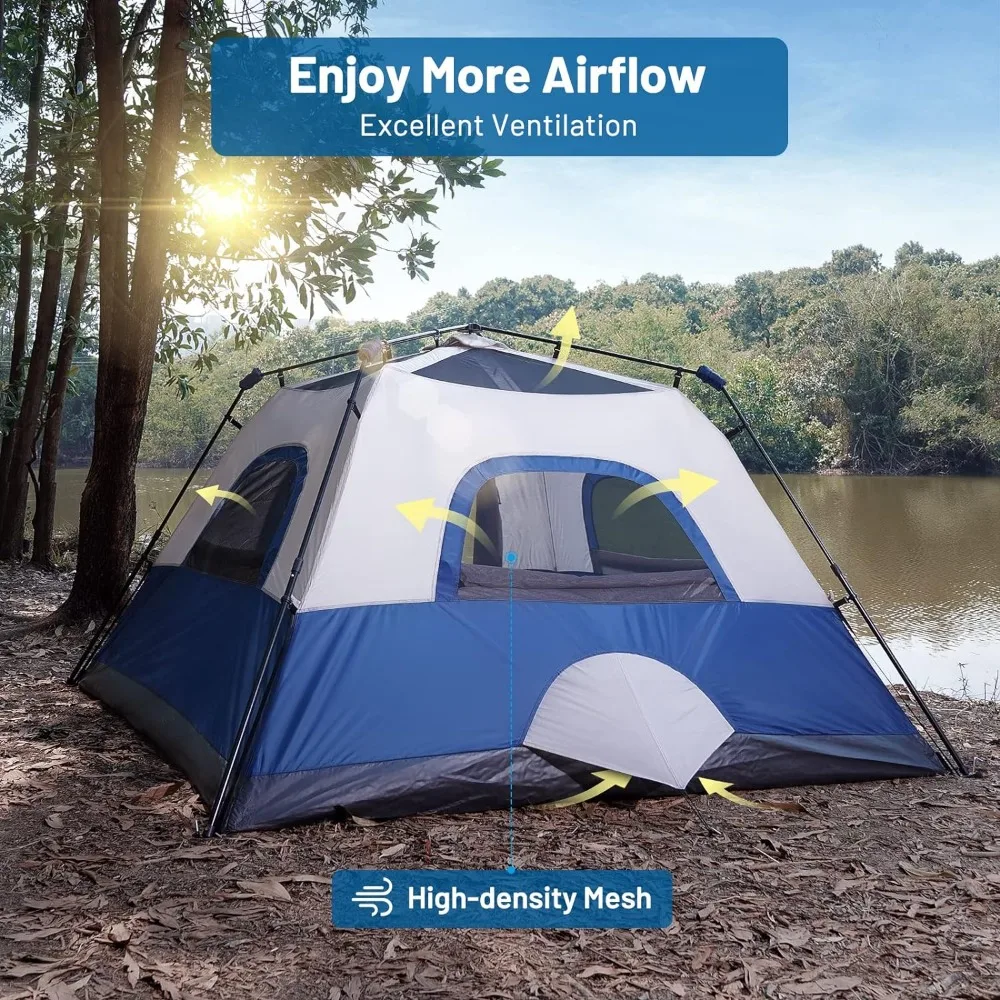 Instant Tent, 4 Person/6 Person Cabin Tent Setup in 60 Seconds 4