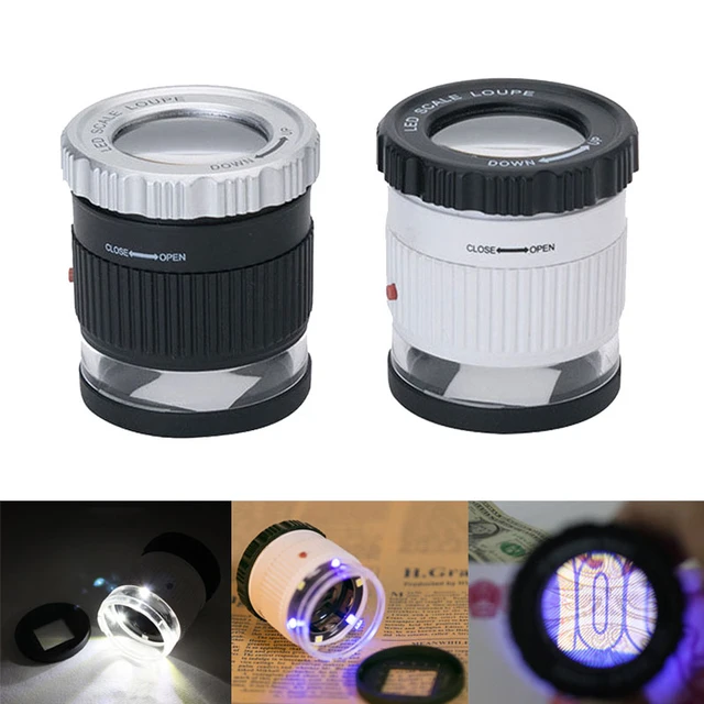 6 LED UV 30X Magnifying Glass Optical Glass Lens Loupe Magnifier Handheld  Coin Stamps Jewelry Mini