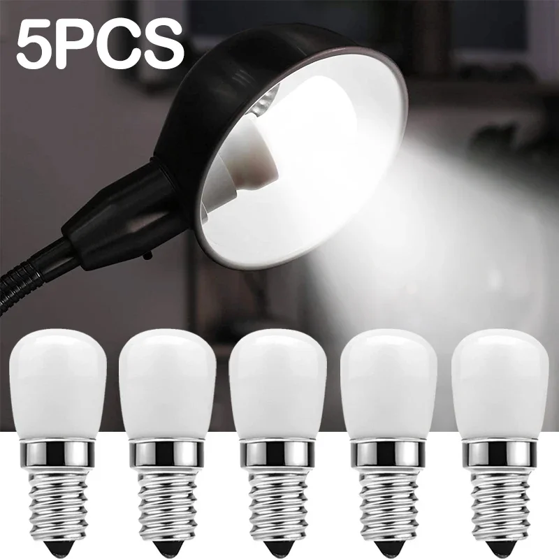 

5Pcs LED Fridge Light Bulbs E12/E14 220V Mini Lamp Home Kitchen Refrigerator Cabinet Night Lights Sewing Machine LED Lamps